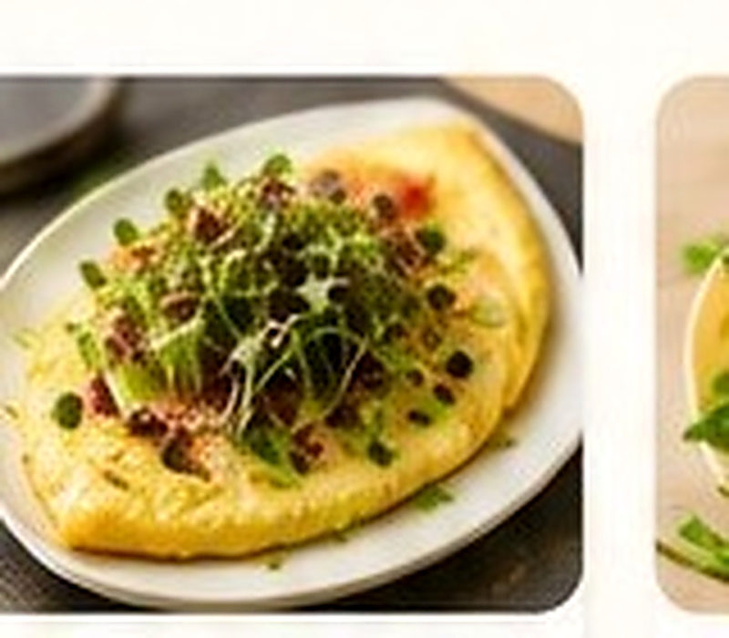 Microgreens on omelette